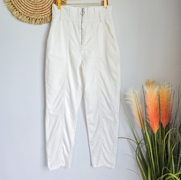 BA&SH, New, OMNY High Waisted Off White Zip Front Carrot Trouser Pants Size 0 - Picture 2 of 13